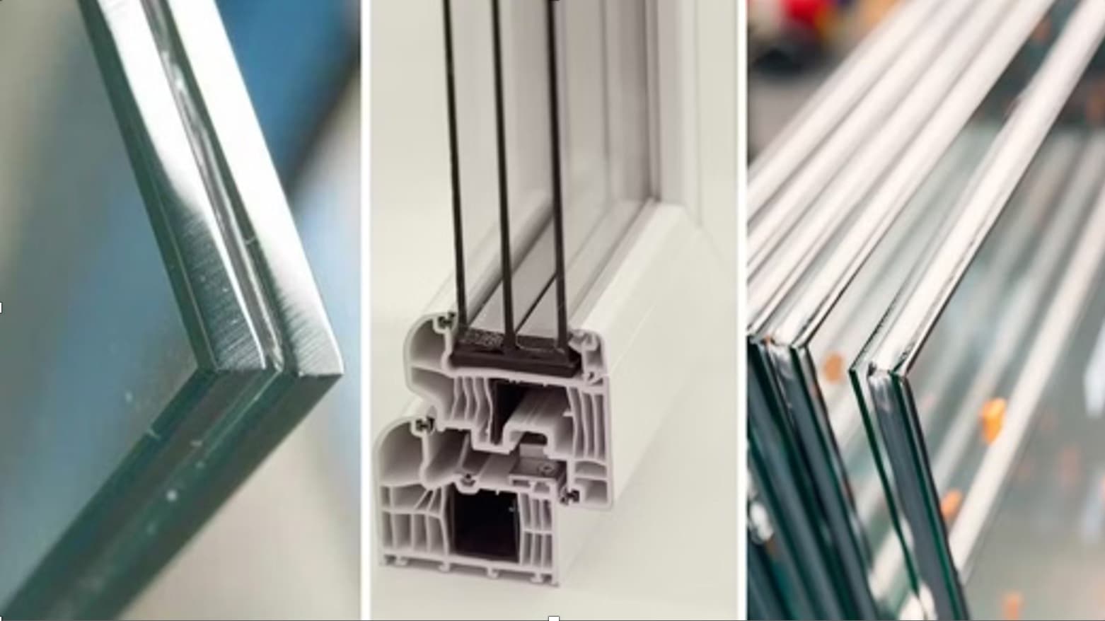 Variedad de vidrios dobles, con cámara de aire y laminados.